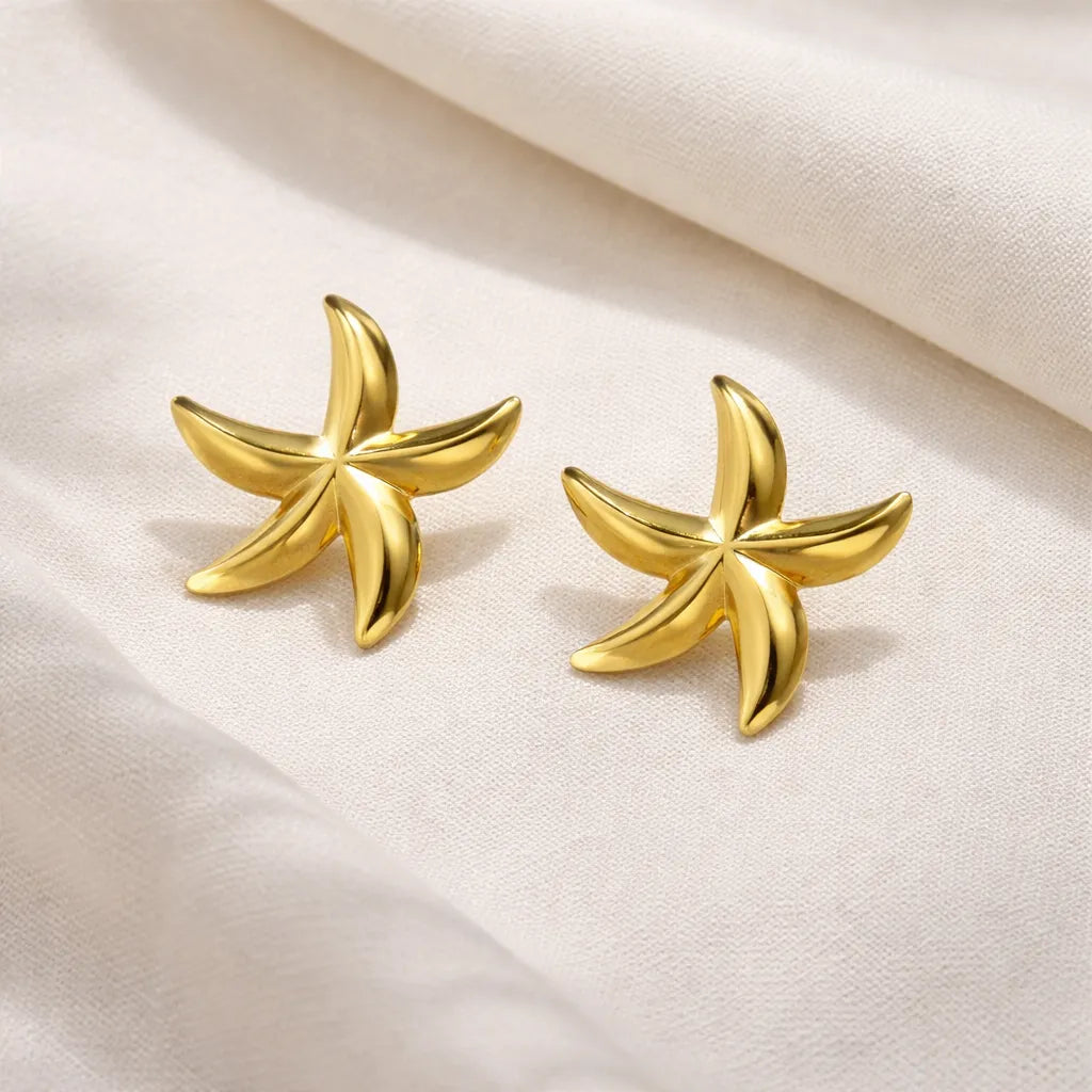 Aretes estrella de mar dorados A-0047