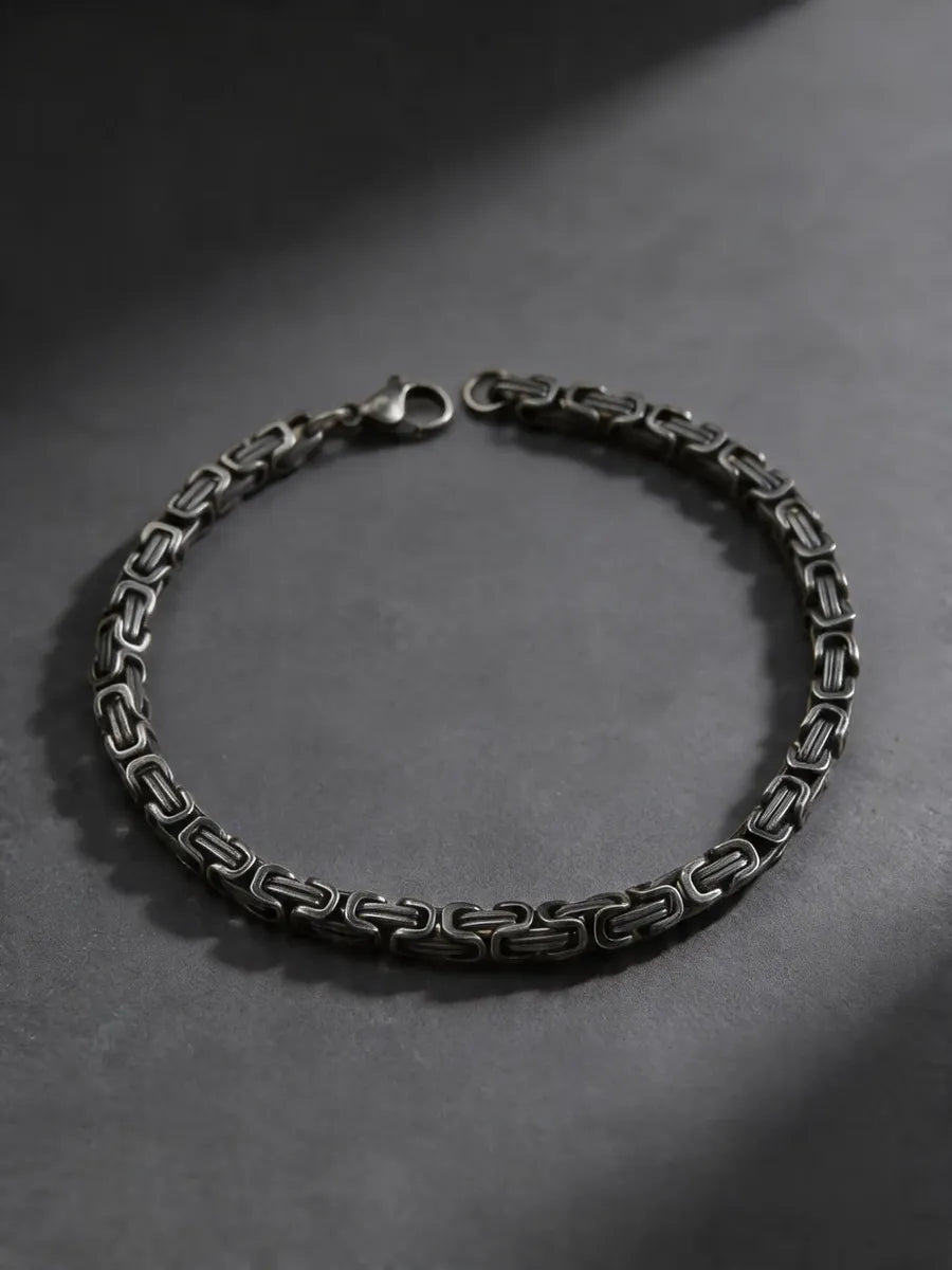 Pulsera tipo bizantina negra P-0027