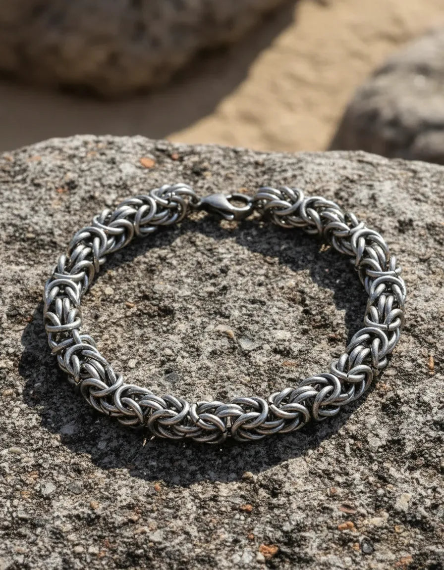 Pulsera tipo bizantina acero inoxidable P-0025