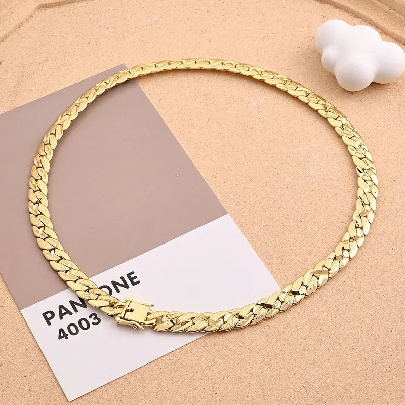 Set collar + pulsera tipo cubano dorado SET-0002